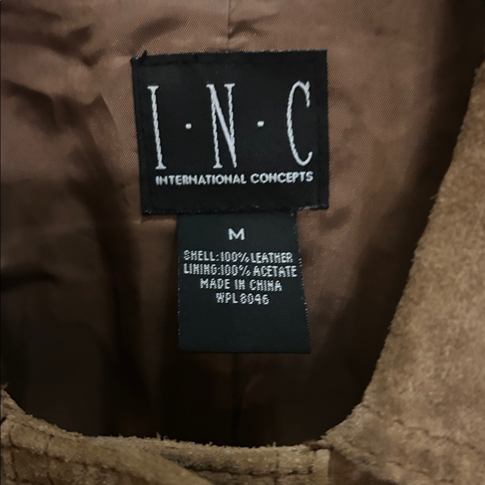 INC International Concepts M Brown/tan Suede Vintage Jacket - Picture 2 of 6